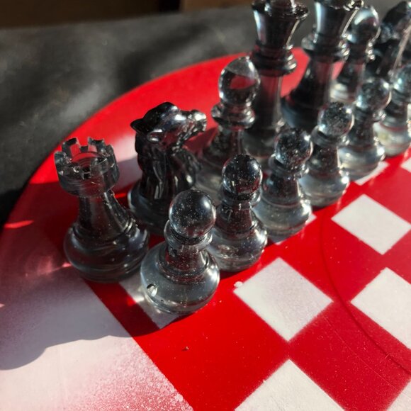 Vinyl Chess Set - Deluxe Red