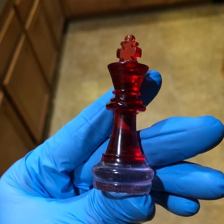 Handmade Resin Chess Set - Cherry Red