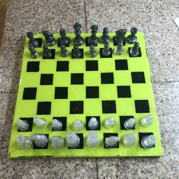 Resin Chess Set - Lime Green