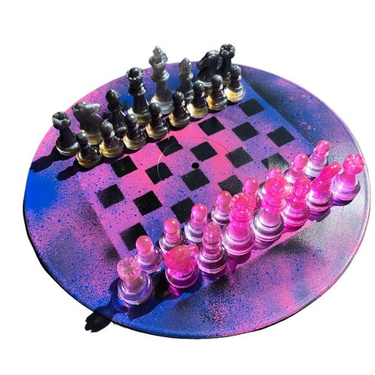 Vinyl Chess Set - Galaxy Purple