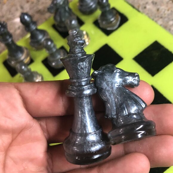 Resin Chess Set - Lime Green