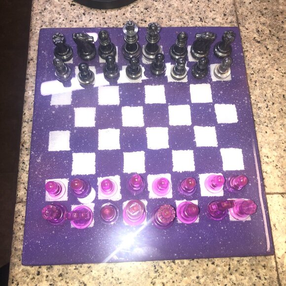 Resin Chess Set - Purple Space