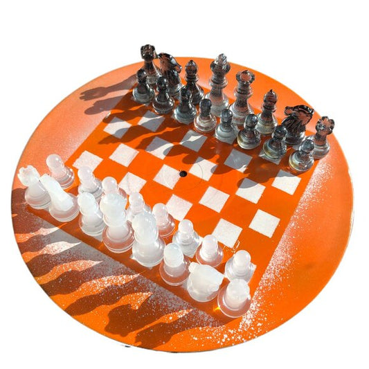 Vinyl Chess Set - Spotted Orange