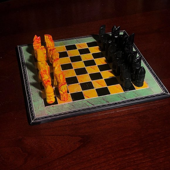 African Vintage Chess Set - Kenyan Chess Board