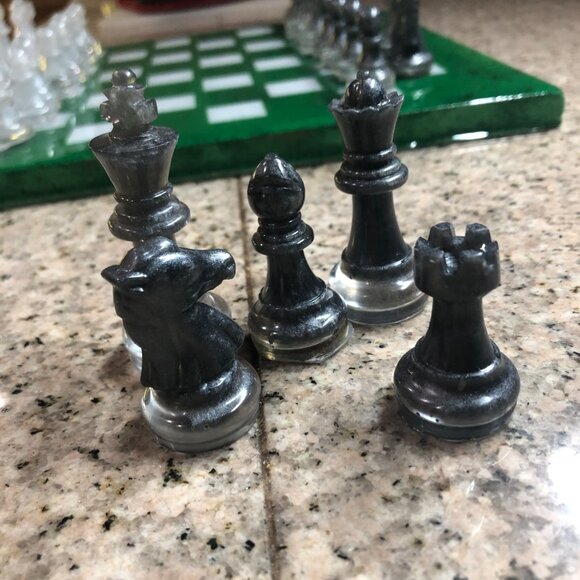 Resin Chess Set - Dark Green