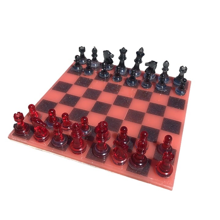 Handmade Resin Chess Set - Dipped Cherry Edition