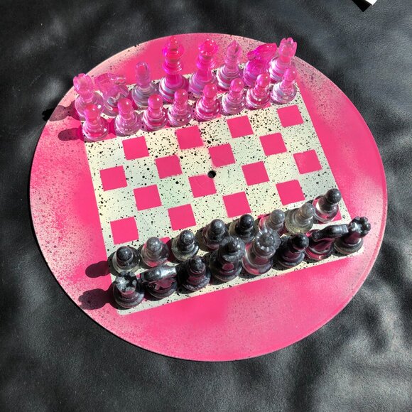 Vinyl Chess Set - Royal Pink