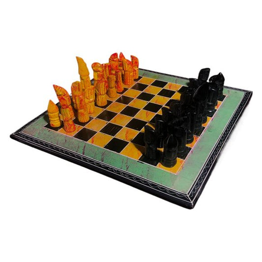 African Vintage Chess Set - Kenyan Chess Board