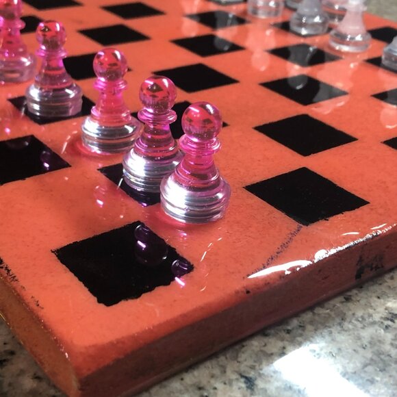 Resin Chess Set - Premium Pink