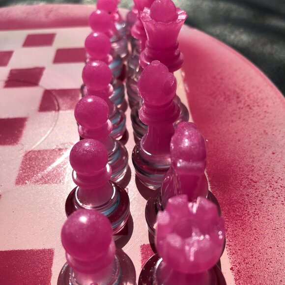 Vinyl Chess Set - Speckled pink