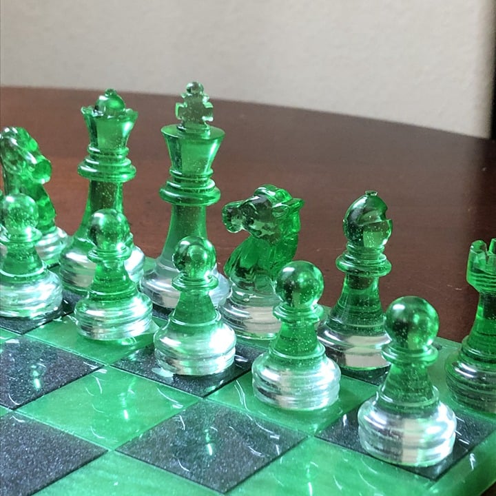 Handmade Resin Chess Set - Candy Green