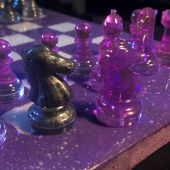 Resin Chess Set - Purple Space