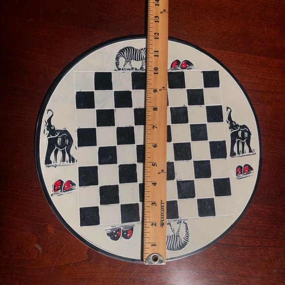 African Vintage Chess Set - Clean White Chess Board