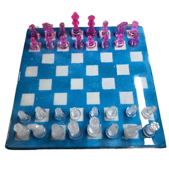 Resin Chess Set - Blue Sky Edition