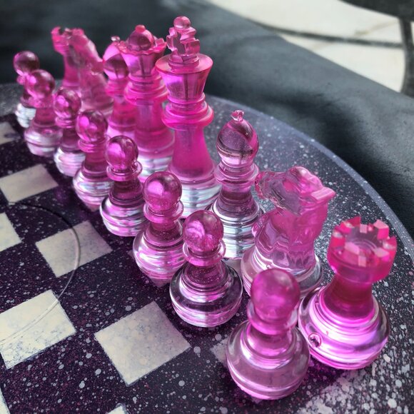 Vinyl Chess Set - Purple Stars