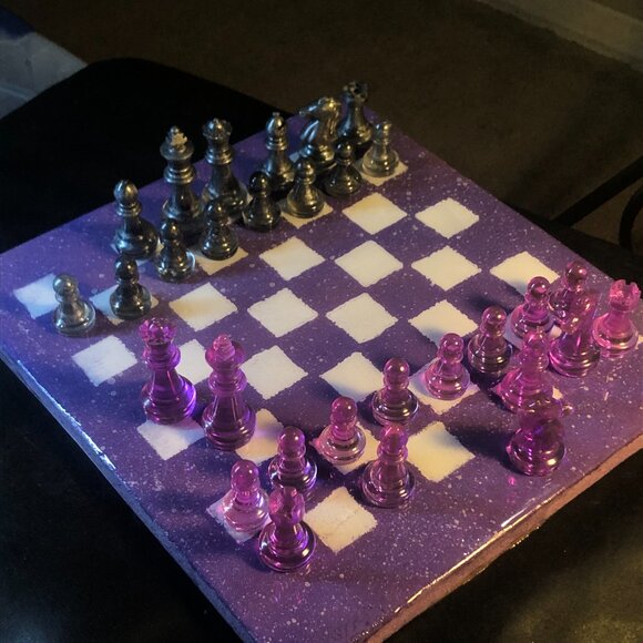 Resin Chess Set - Purple Space