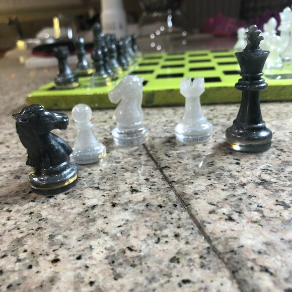 Resin Chess Set - Lime Green