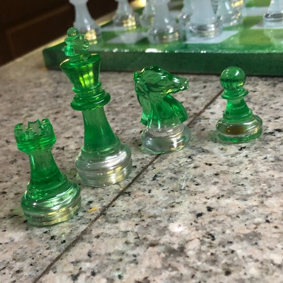 Resin Chess Set - Green Forest