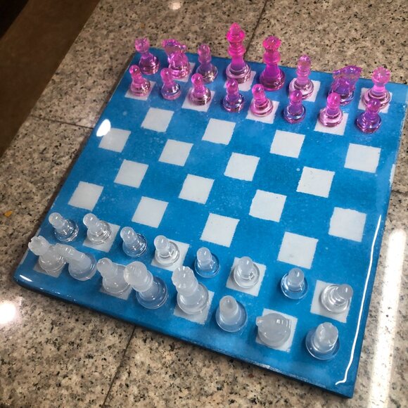 Resin Chess Set - Blue Sky Edition