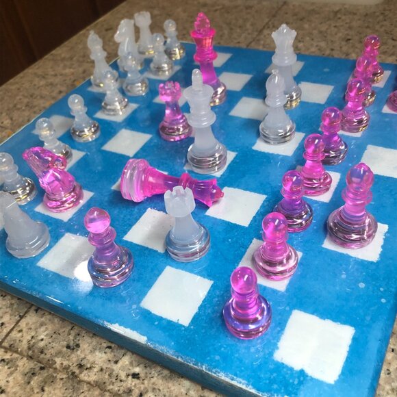 Resin Chess Set - Blue Sky Edition