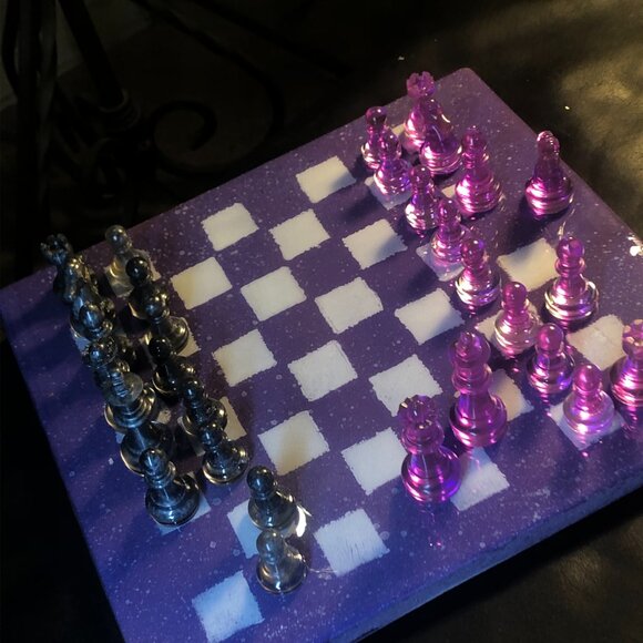 Resin Chess Set - Purple Space