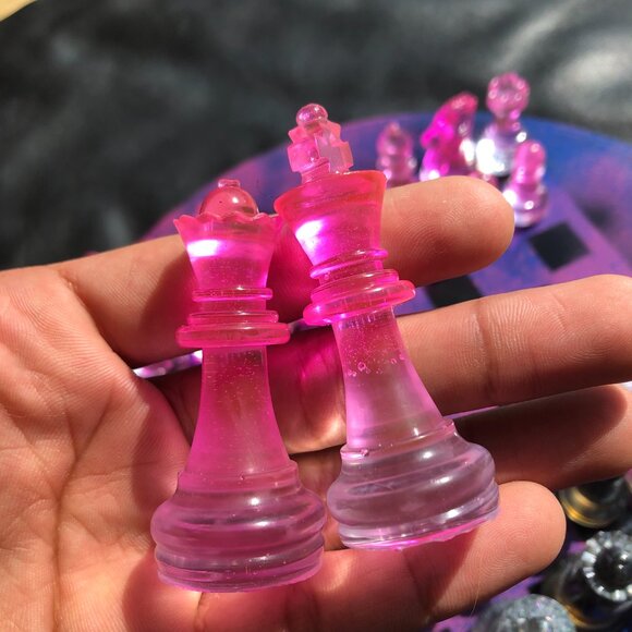 Vinyl Chess Set - Galaxy Purple