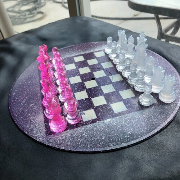 Vinyl Chess Set - Purple Stars