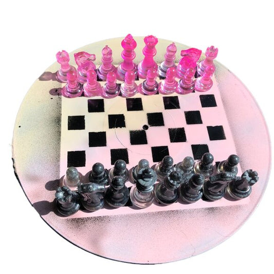 Vinyl Chess Set - Cream Pink