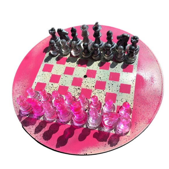 Vinyl Chess Set - Royal Pink