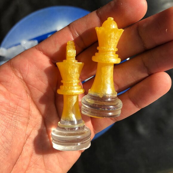 Vinyl Chess Set - Yellow and Blue