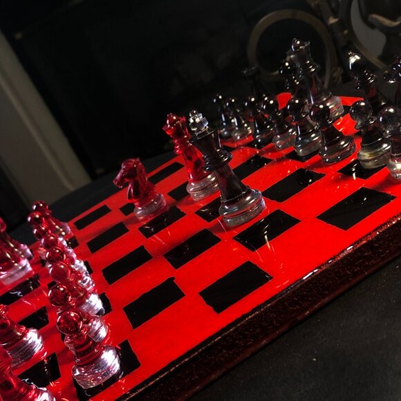 Resin Chess Set - Red Cherry