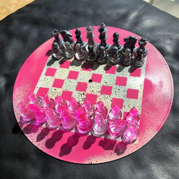 Vinyl Chess Set - Royal Pink