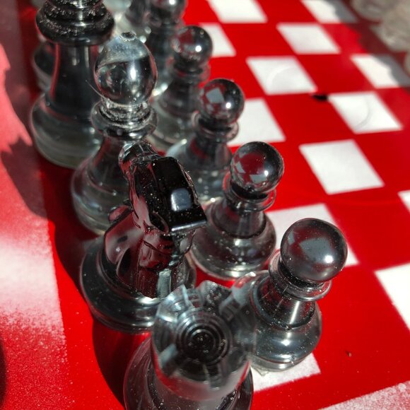 Vinyl Chess Set - Deluxe Red