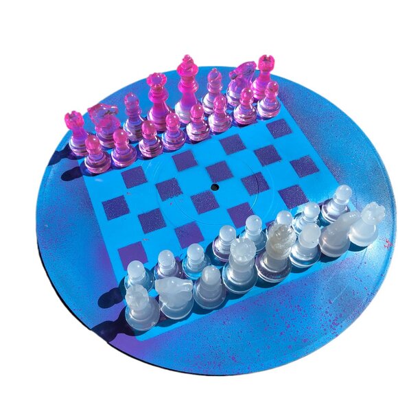 Vinyl Chess Set - Purple and Blue