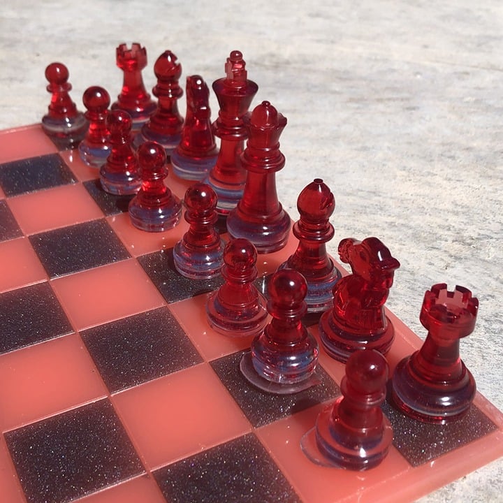 Handmade Resin Chess Set - Dipped Cherry Edition