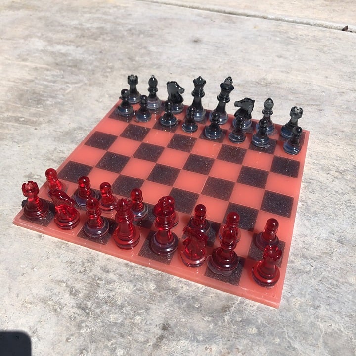 Handmade Resin Chess Set - Dipped Cherry Edition