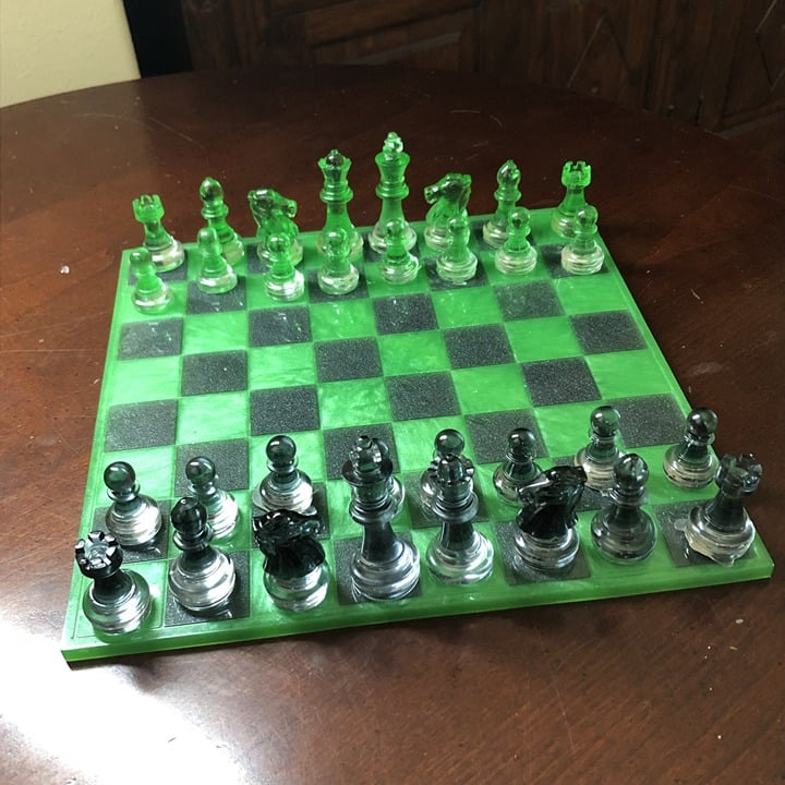 Handmade Resin Chess Set - Candy Green