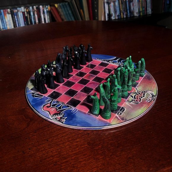 African Vintage Chess Set - Kenyan Chess Board