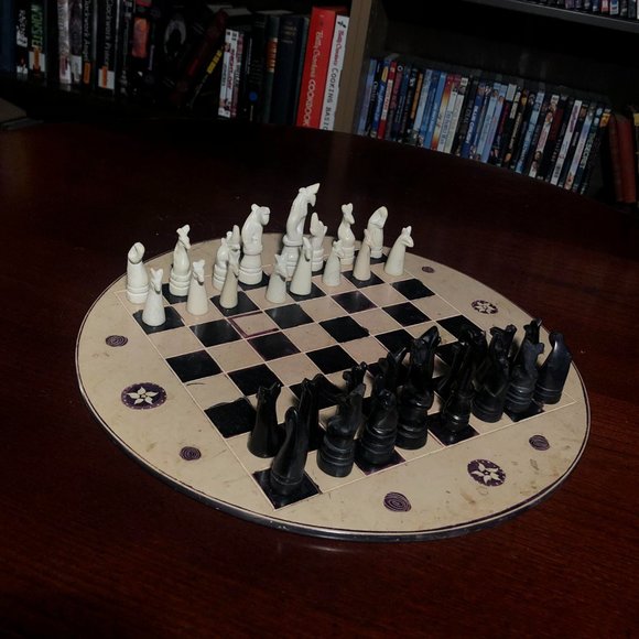 African Vintage Chess Set - Old Kenyan Chess Board