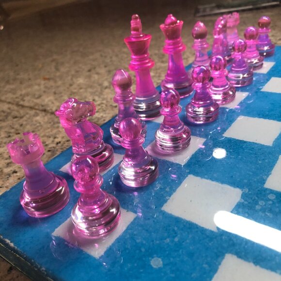 Resin Chess Set - Blue Sky Edition