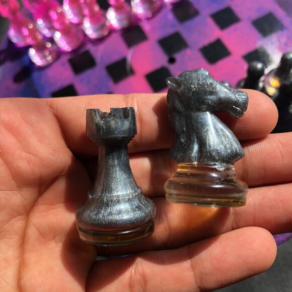 Vinyl Chess Set - Galaxy Purple