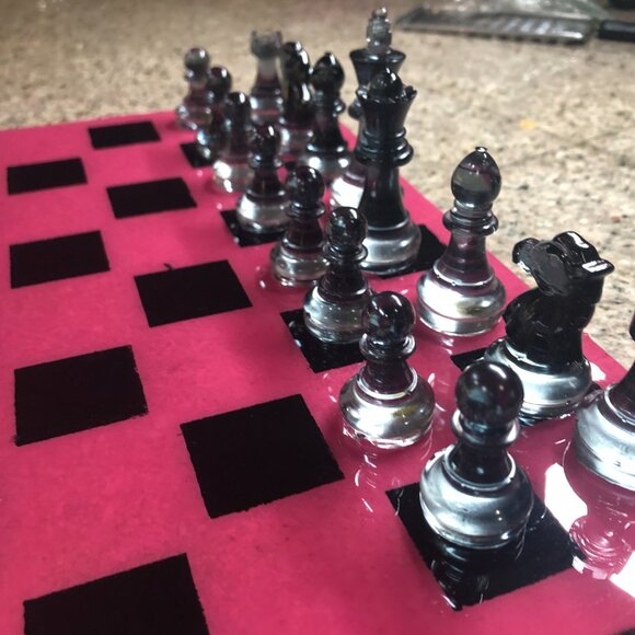 Resin Chess Set - Hot Pink