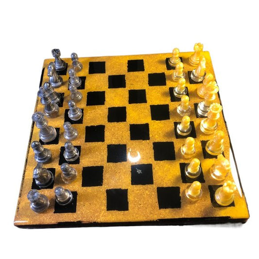 Resin Chess Set - Yellow and Black