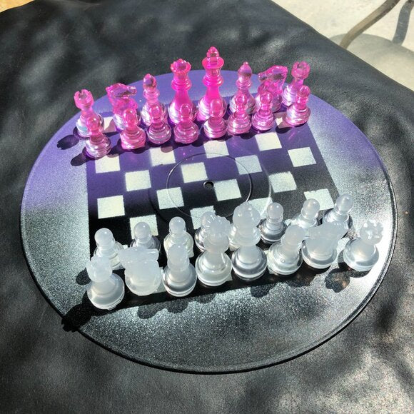 Vinyl Chess Set - Purple and Black