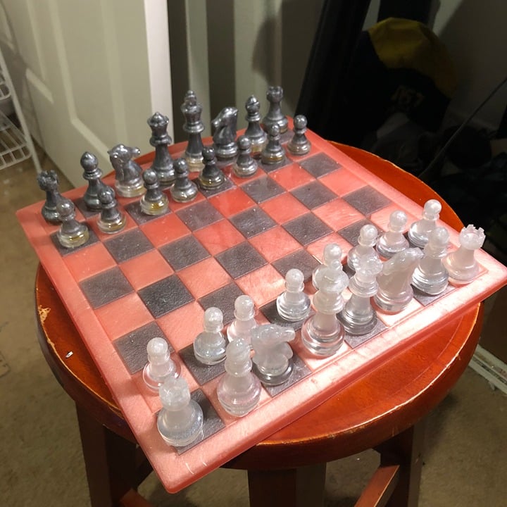 Handmade Resin Chess Set - Lava Style