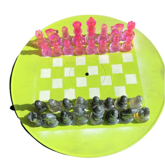 Vinyl Chess Set - Pink Neon Green