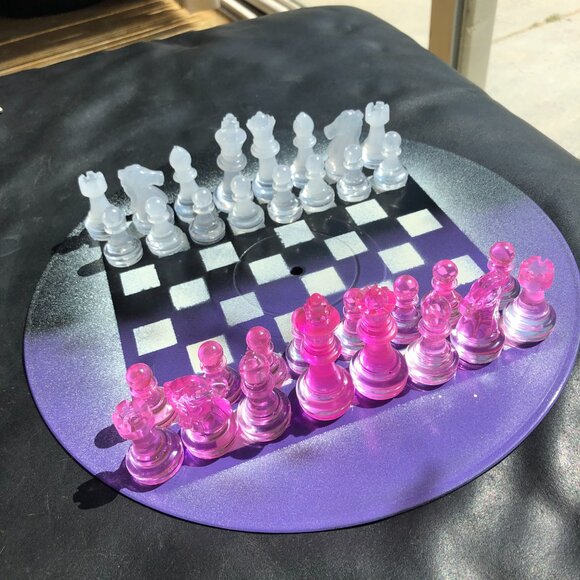 Vinyl Chess Set - Purple and Black