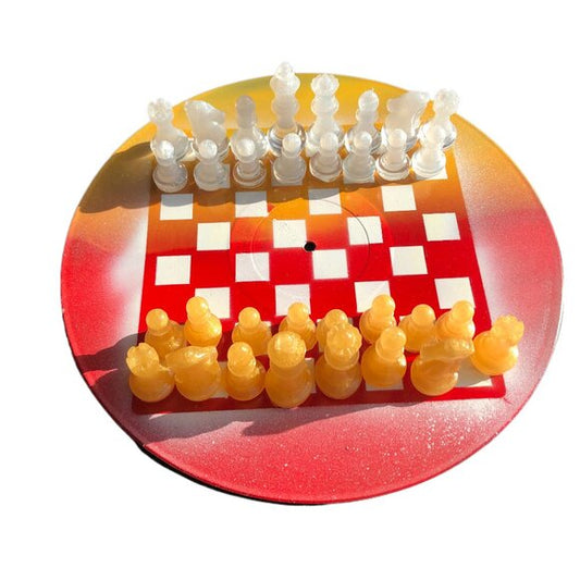 Vinyl Chess Set - Red and Orange