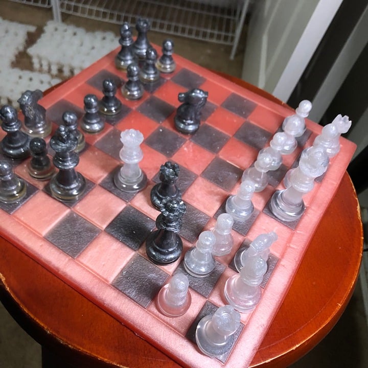 Handmade Resin Chess Set - Lava Style