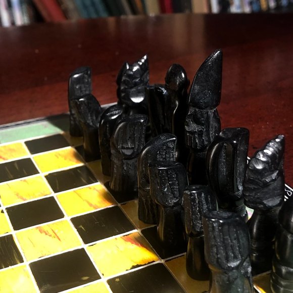 African Vintage Chess Set - Kenyan Chess Board